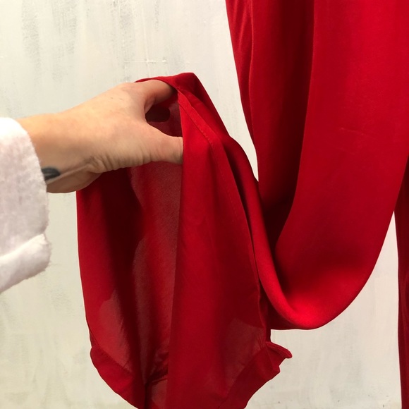 Free People CEM Red V-neck Jumpsuit 0 - Picture 6 of 8